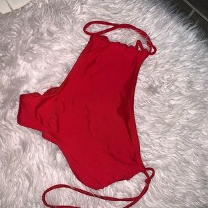 High Waited Red Bikini Bottoms